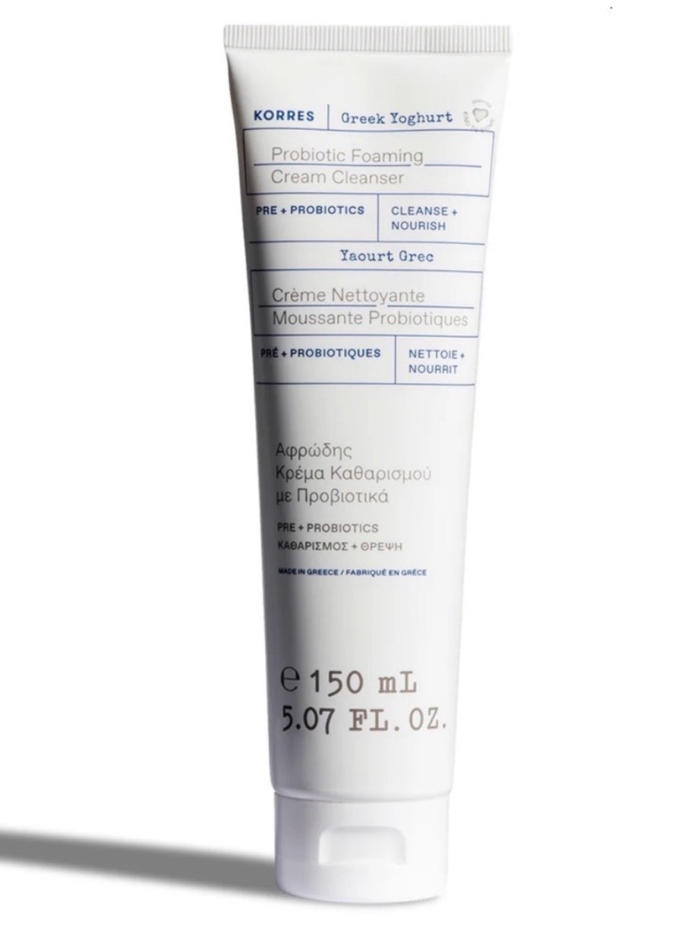 Korres Probiotic Foaming Cream Cleanser — White with Blue Accents